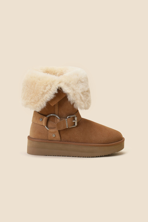 SUECOMMA BONNIE - 부츠/워커 - [김나영 착용] Shearling ankle boots(camel)