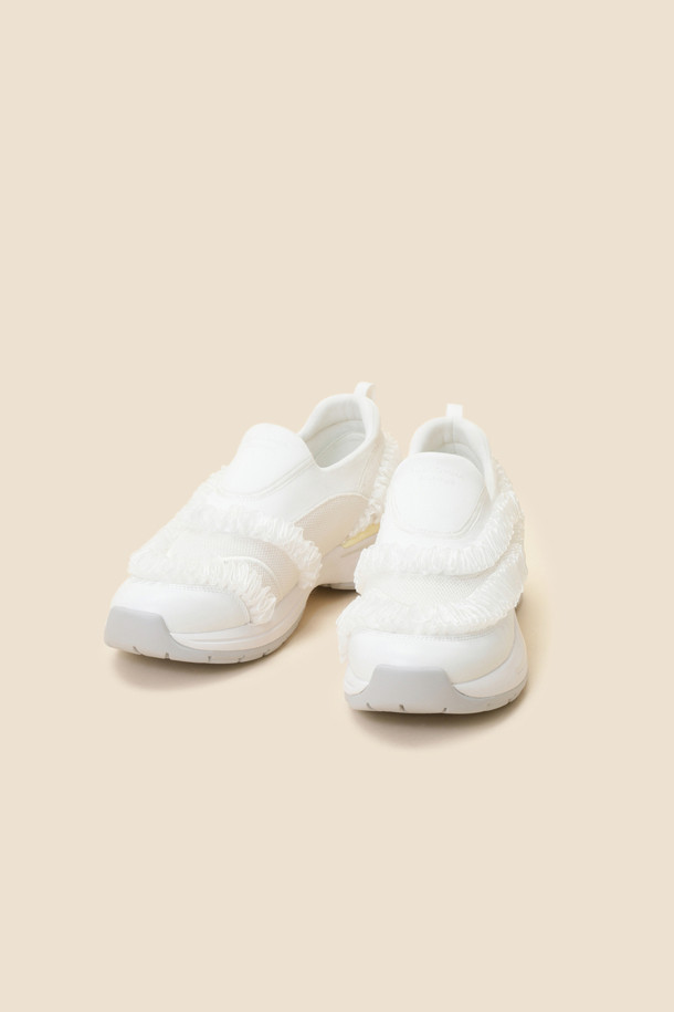 SUECOMMA BONNIE - 스니커즈 - Ruffle slip-on sneakers(beige)