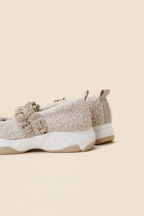 SUECOMMA BONNIE - 스니커즈 - Fur maryjane snakers(beige)