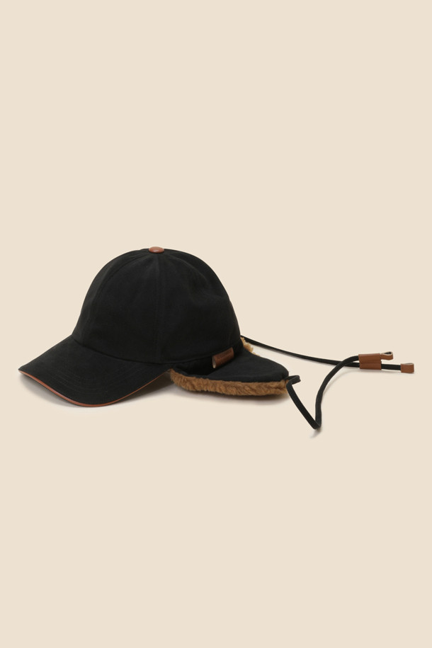 SUECOMMA BONNIE - 모자 - Fur trapper hat(black)