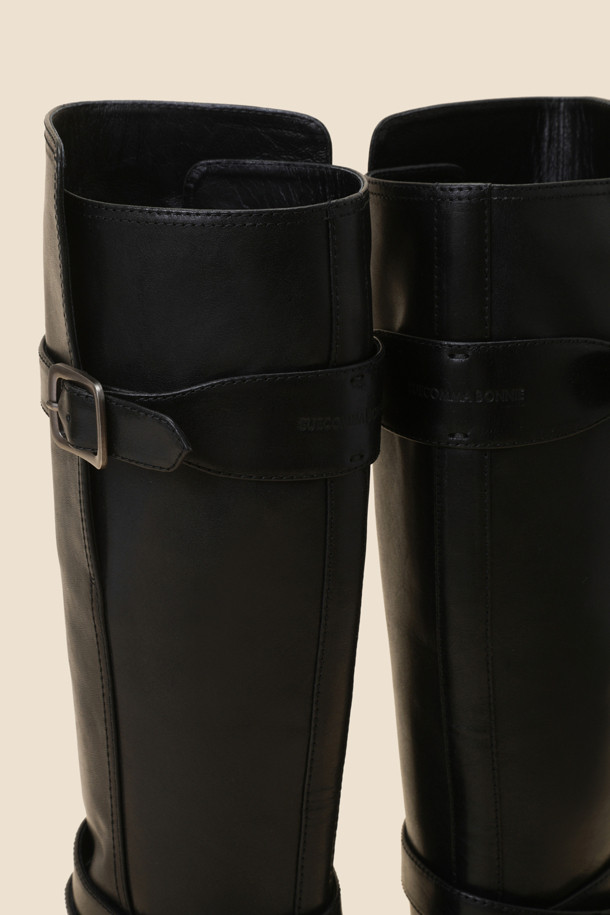 SUECOMMA BONNIE - 부츠/워커 - Buckle long boots(black)