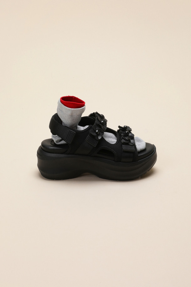 SUECOMMA BONNIE - 샌들 - Fleur24 platform sandal(black)