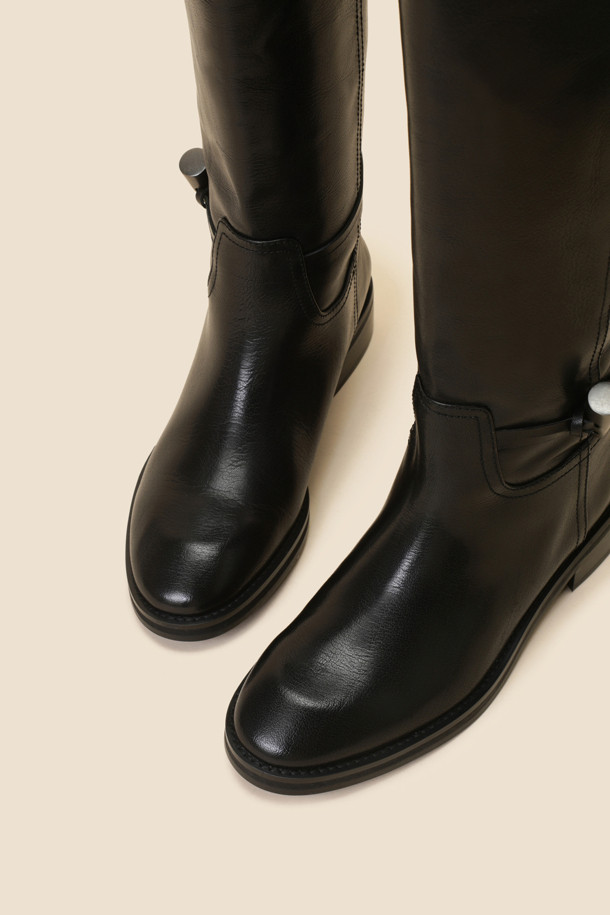 SUECOMMA BONNIE - 부츠/워커 - Duffle riding long boots(black)