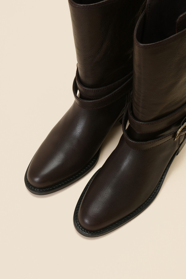 SUECOMMA BONNIE - 부츠/워커 - Buckle ankle boots(brown)