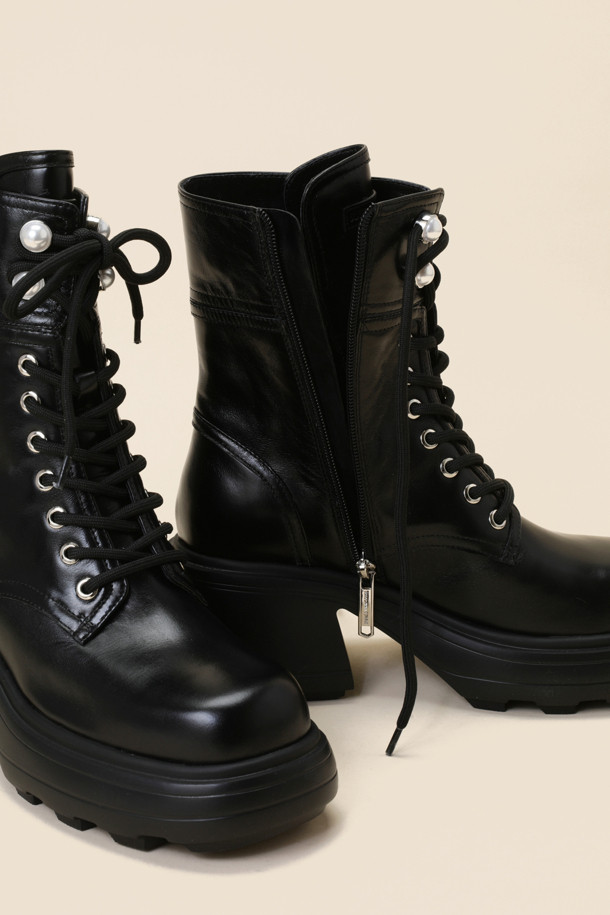 SUECOMMA BONNIE - 부츠/워커 - Pearl point walker boots(black)