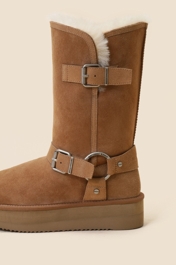 SUECOMMA BONNIE - 부츠/워커 - [김나영 착용] Shearling ankle boots(camel)