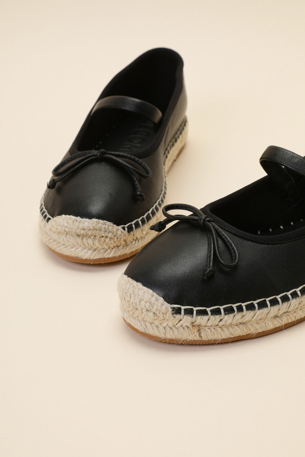 SUECOMMA BONNIE - 플랫 - Espadrille mary Jane flat(black)