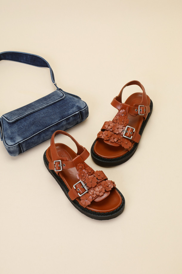 SUECOMMA BONNIE - 샌들 - [김나영 착용]Fleur24 t-strap sandal(brown)