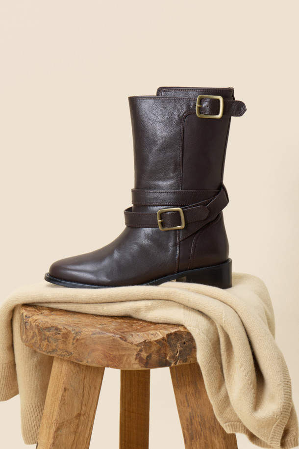 SUECOMMA BONNIE - 부츠/워커 - Buckle ankle boots(brown)