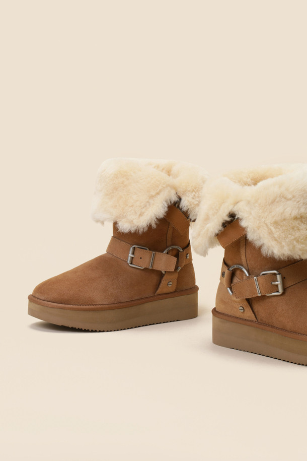 SUECOMMA BONNIE - 부츠/워커 - [김나영 착용] Shearling ankle boots(camel)