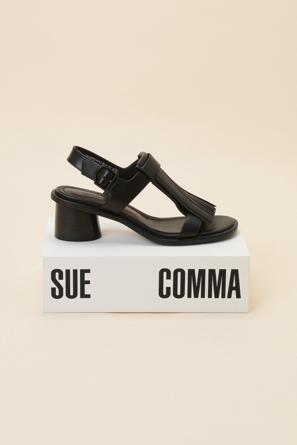 SUECOMMA BONNIE - 샌들 - Slim tassel sandal(black)