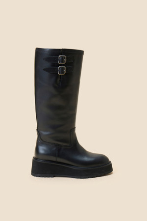 Platform long boots(black)