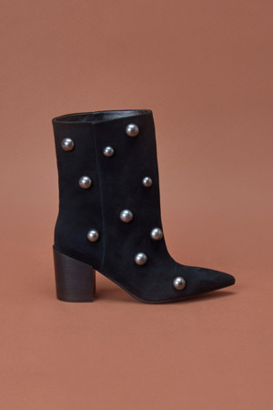 Stud ankle boots(black)