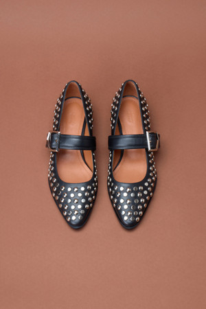 Stud mary jane flat(black)