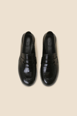 Leather mule loafer(black)