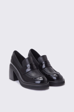 Lace pattern loafer(black)