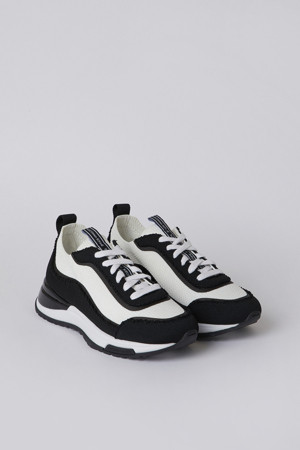 Knit pattern sneakers(black&white)