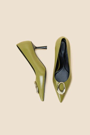 Shell ring pumps(khaki)