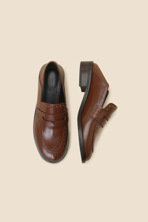 Leather mule loafer(brown)