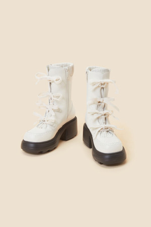 Duggy lace-up boots(white)