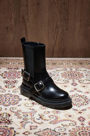 Buckle chelsea boots(black)