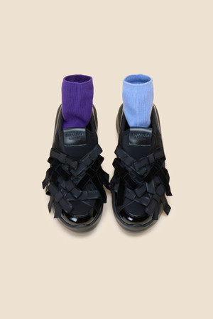 Delight ribbon sneakers(black)