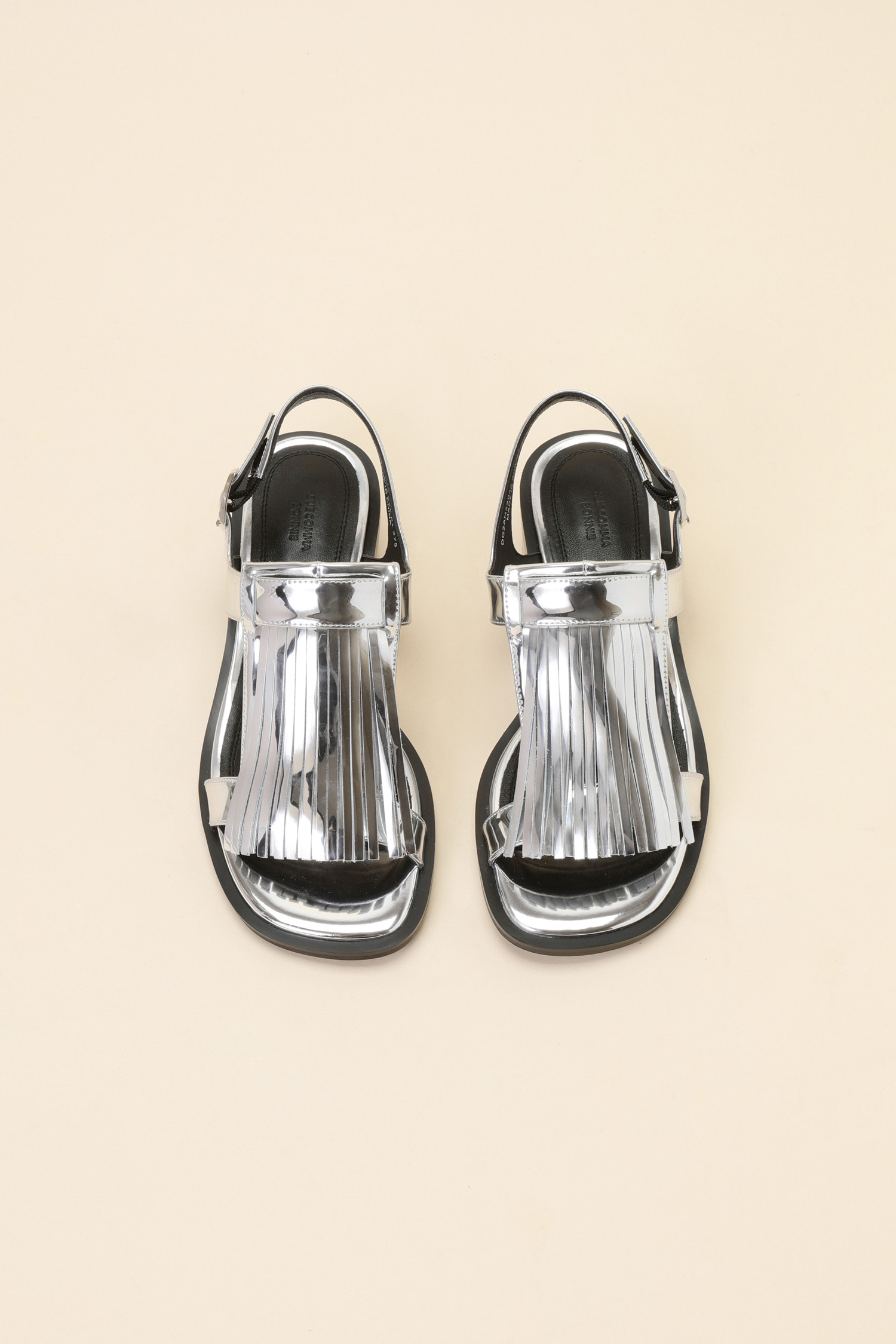 SUECOMMA BONNIE] Slim tassel sandal(silver)