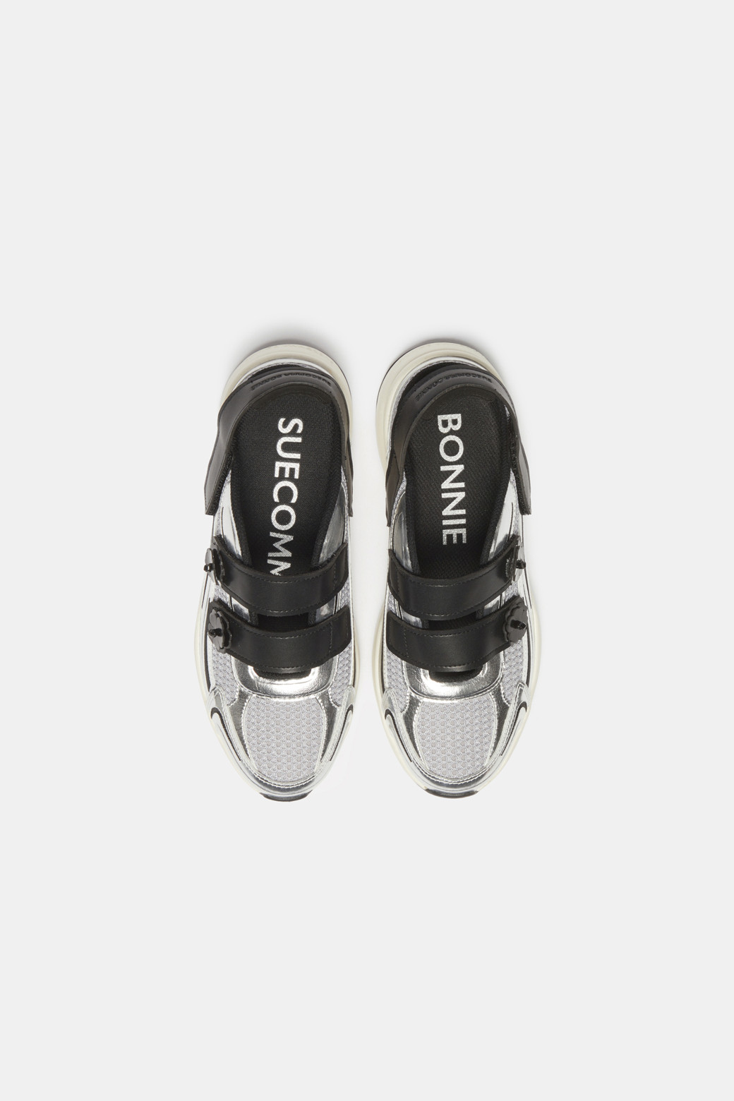 SUECOMMA BONNIE] Flower strap sandal sneakers(silver)