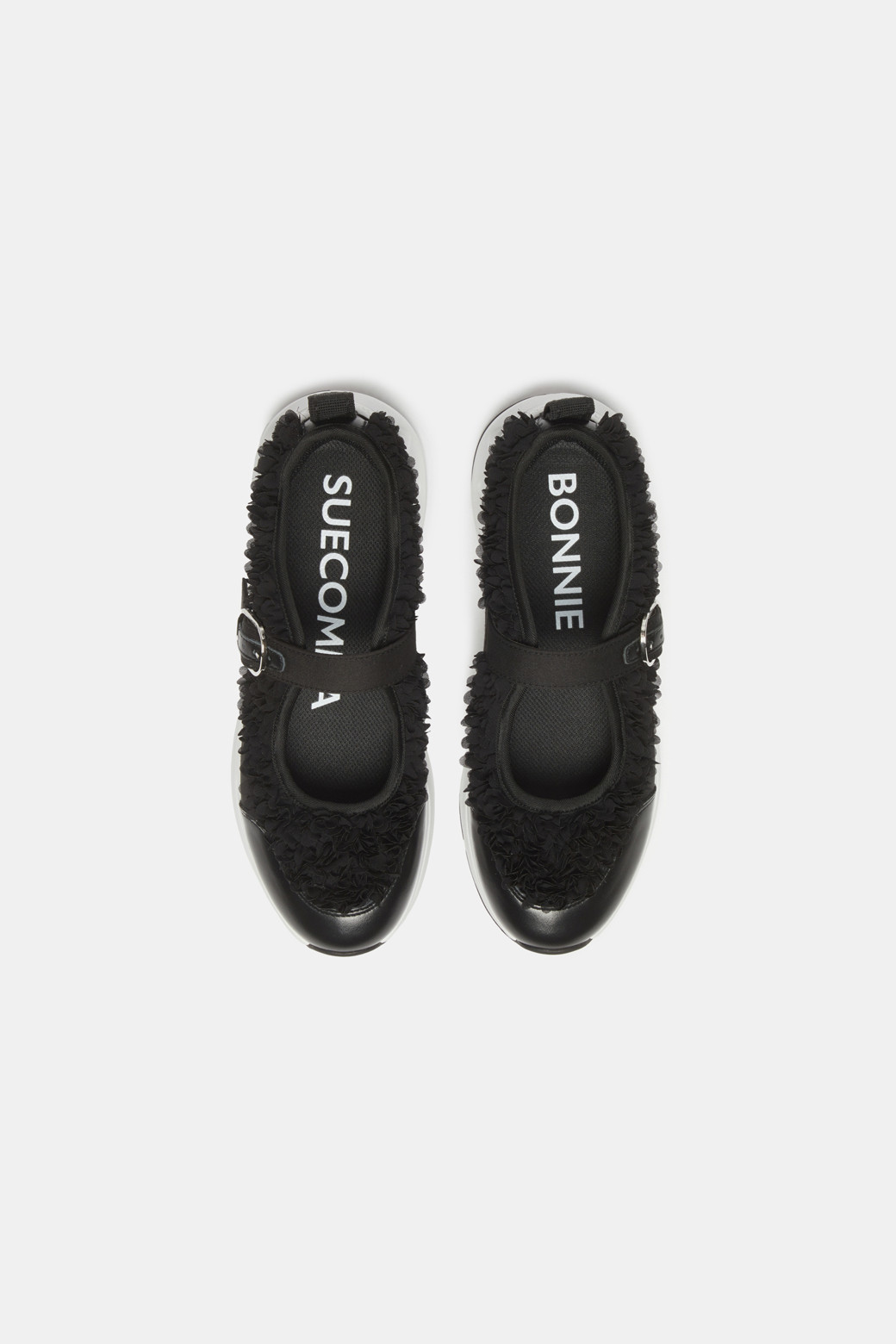 SUECOMMA BONNIE] Flower mary jane sneakers(black)