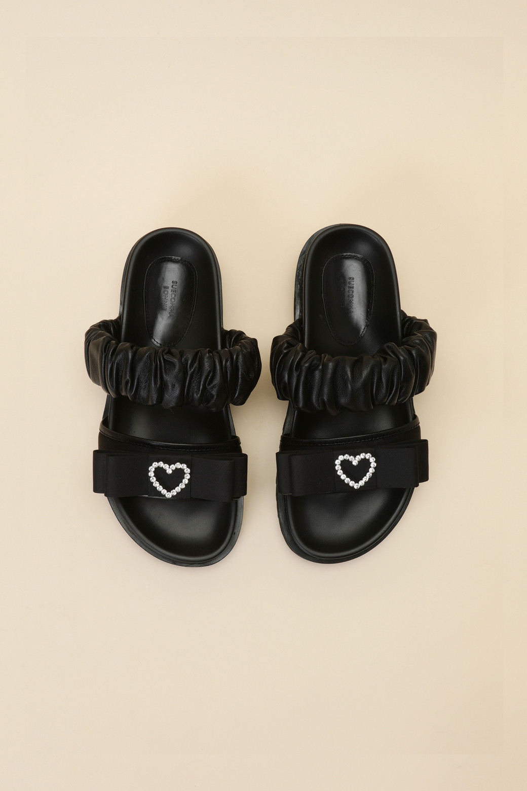 SUECOMMA BONNIE - 샌들 - Ribbon point slipper(black)