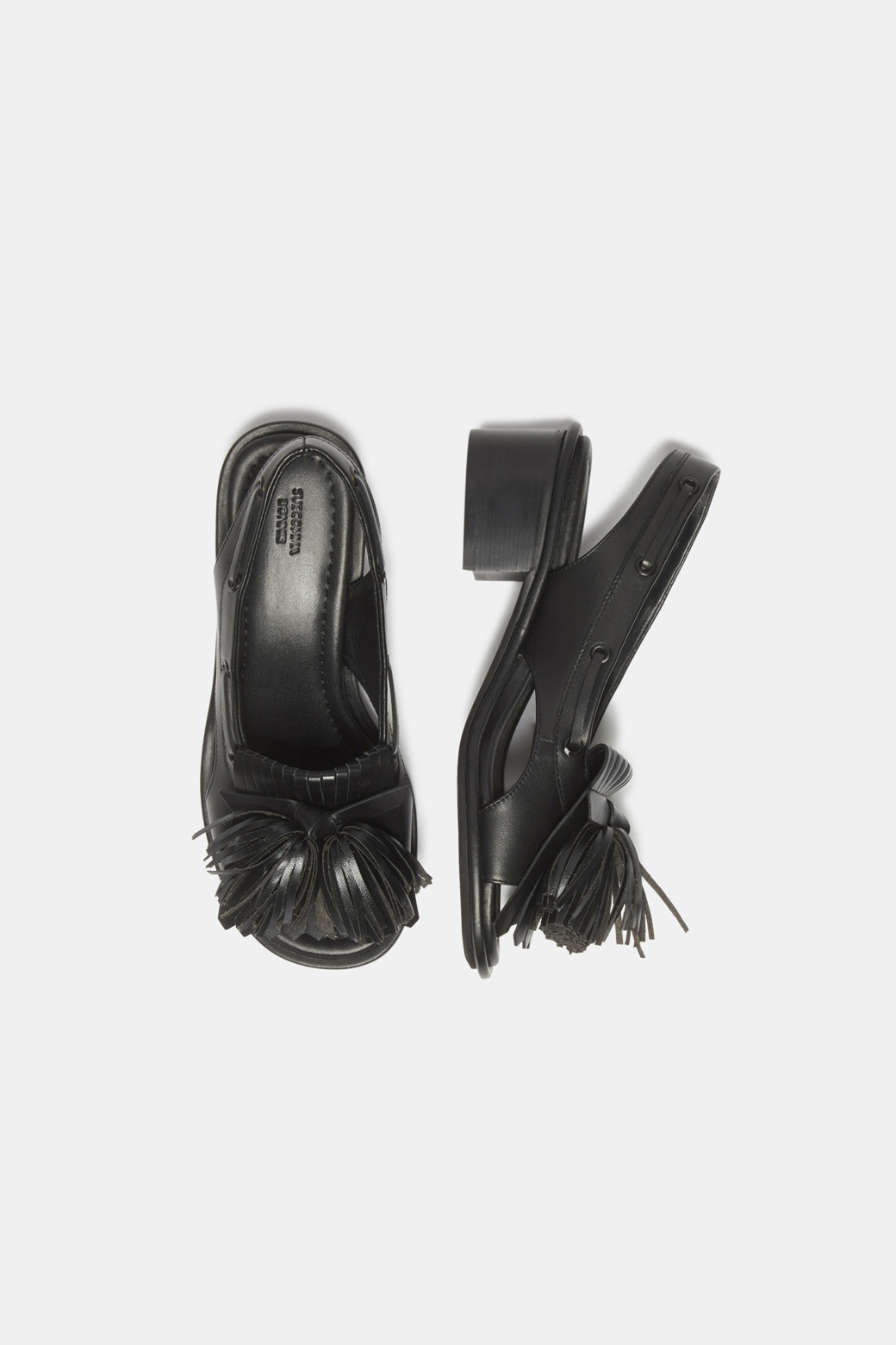 Pompom heel sandal(black)_SUECOMMA BONNIE - 코오롱몰