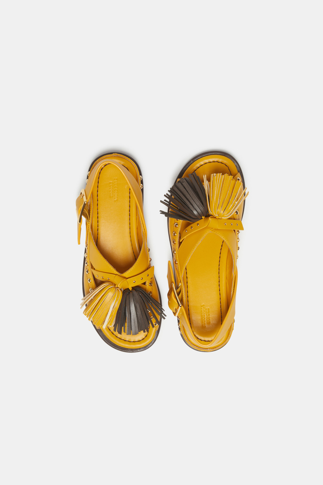 SUECOMMA BONNIE - 샌들 - Pompom flat sandal(yellow)