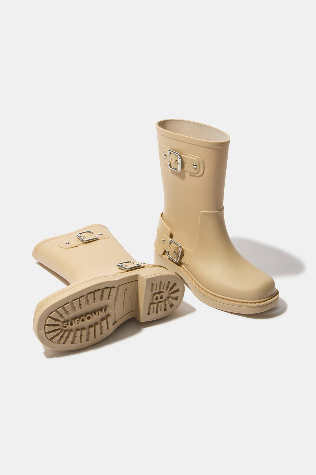[SUECOMMA BONNIE] Buckle rain boots BEIGE / 税込み Heart ankle rain boots(beige)_SUECOMMA BONNIE - 코오롱몰