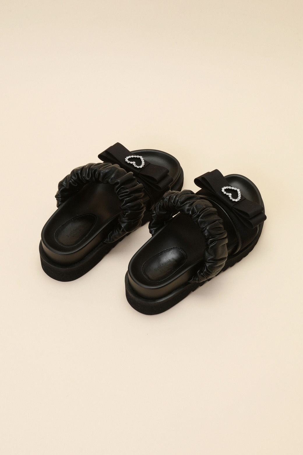 SUECOMMA BONNIE - 샌들 - Ribbon point slipper(black)
