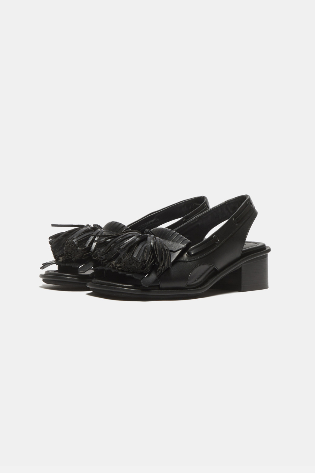 Pompom heel sandal(black)_SUECOMMA BONNIE - 코오롱몰
