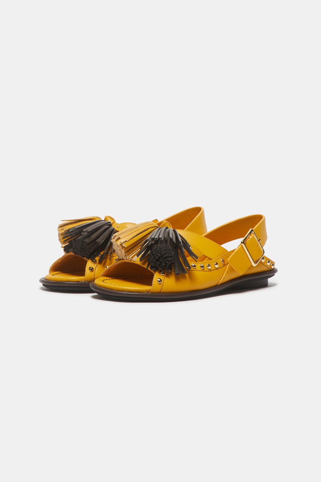 SUECOMMA BONNIE - 샌들 - Pompom flat sandal(yellow)