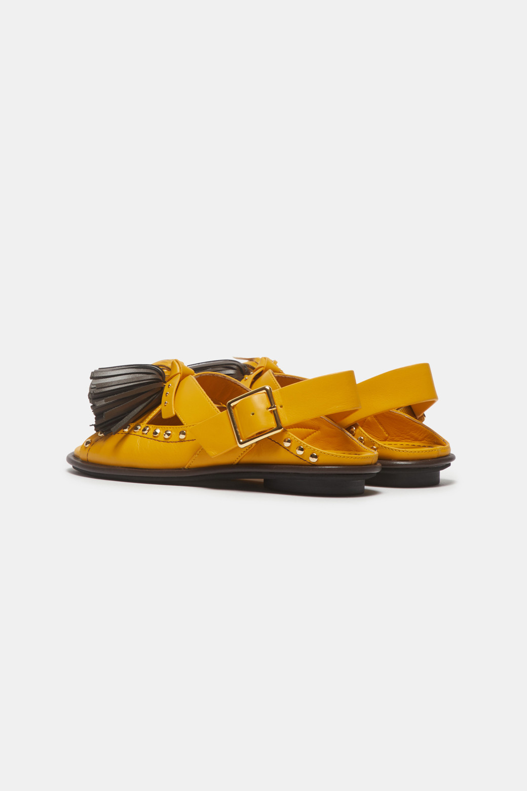 SUECOMMA BONNIE - 샌들 - Pompom flat sandal(yellow)
