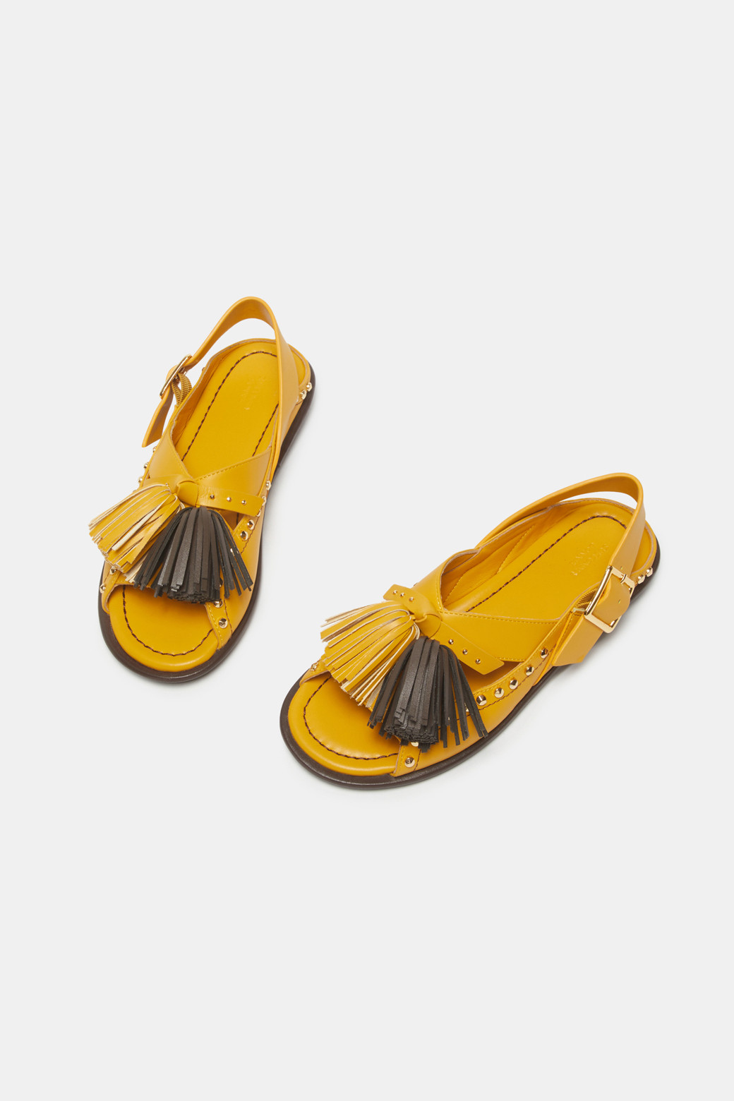 SUECOMMA BONNIE - 샌들 - Pompom flat sandal(yellow)