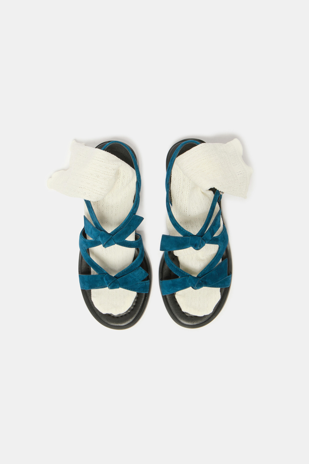 SUECOMMA BONNIE - 샌들 - Frangia ribbon sandal(blue)