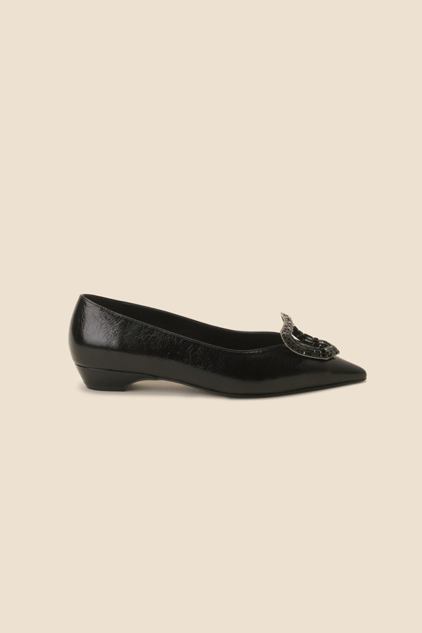 SUECOMMA BONNIE - 플랫 - Polygon flat shoes(black)