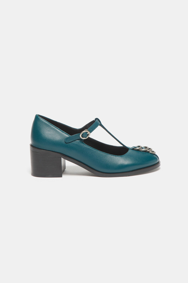 SUECOMMA BONNIE - 플랫 - Ring t-strap flats(green)