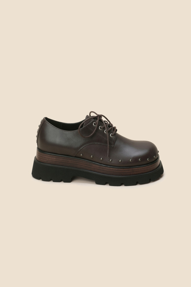 SUECOMMA BONNIE - 로퍼 - Platform stud loafer(brown)