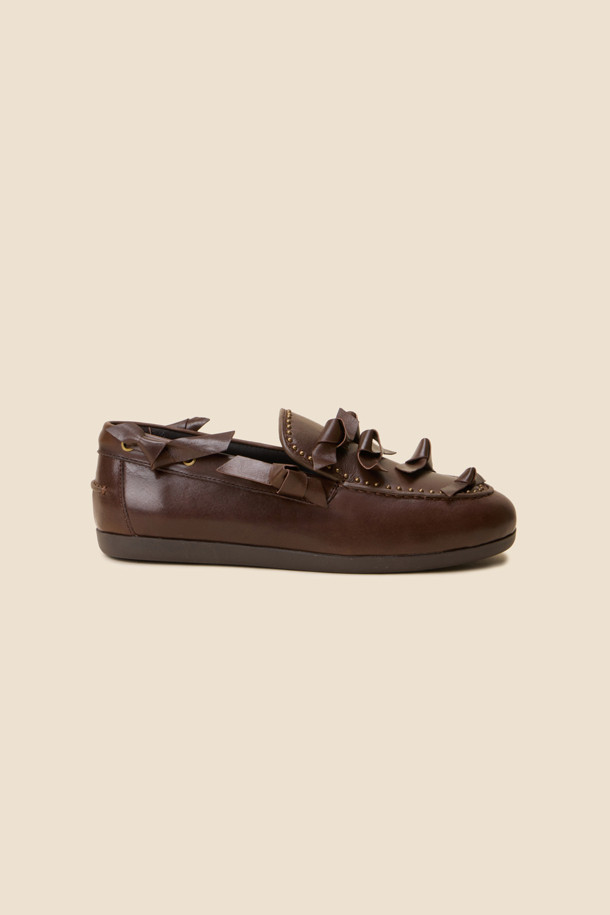 SUECOMMA BONNIE - 플랫 - Frangia loafer(brown)