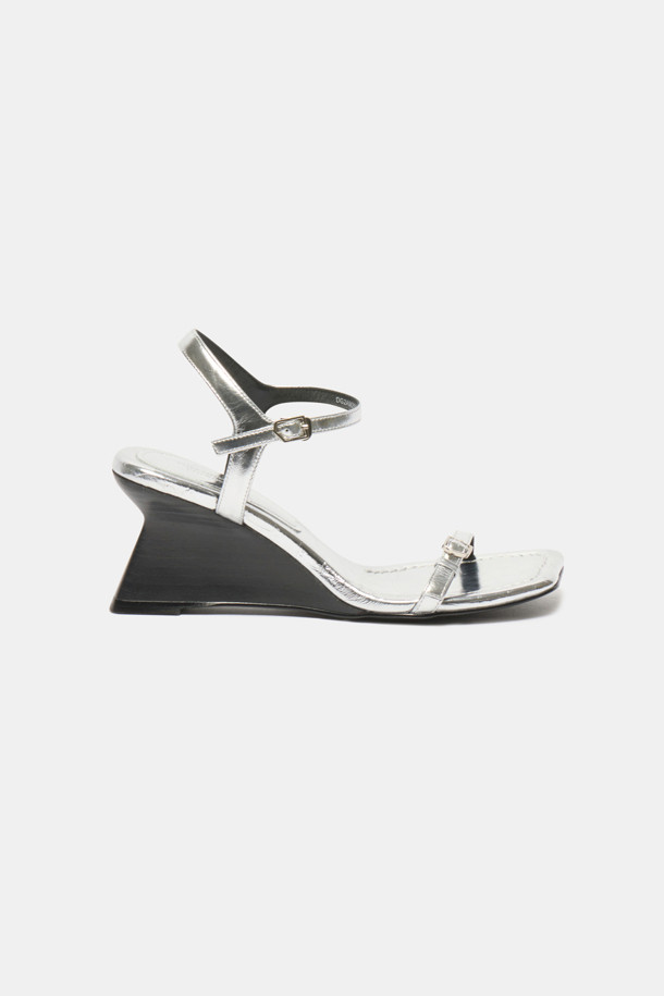 SUECOMMA BONNIE - 샌들 - Slim strap sandal(silver)