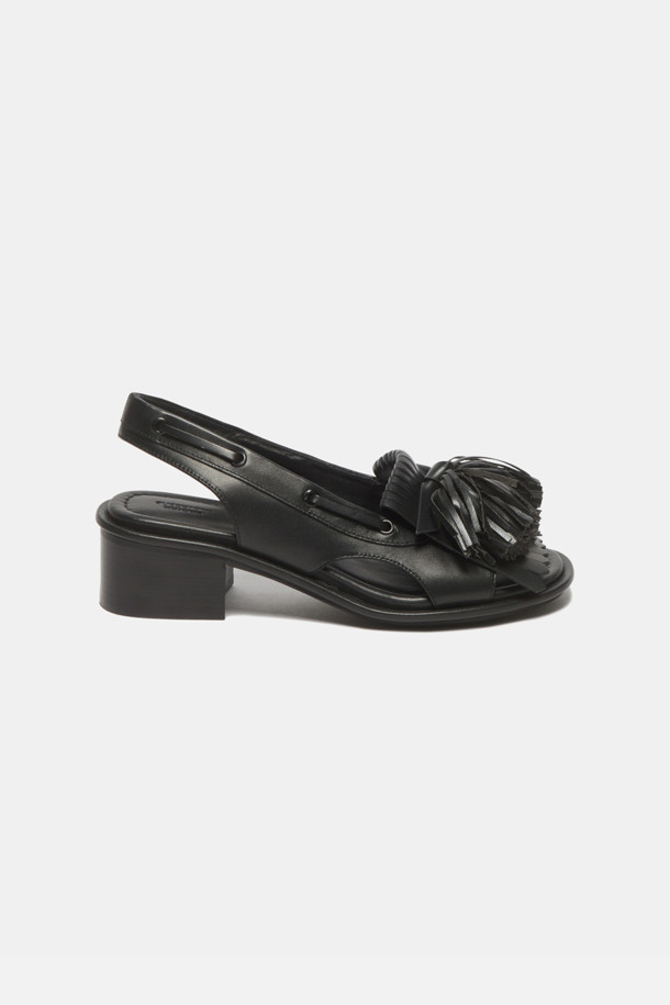 SUECOMMA BONNIE - 샌들 - Pompom heel sandal(black)