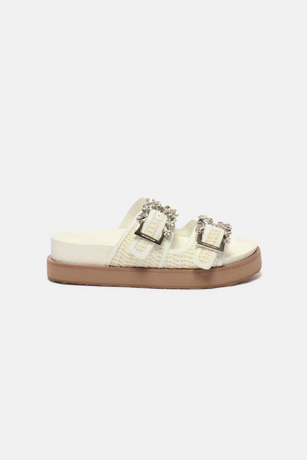 SUECOMMA BONNIE - 샌들 - Jewelry buckle slide(ivory)