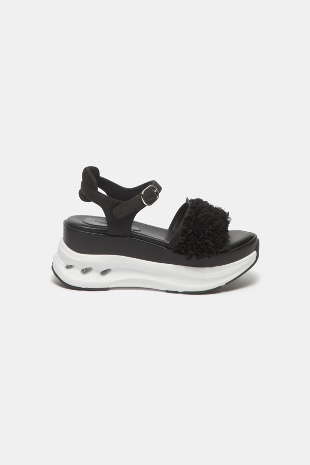 SUECOMMA BONNIE - 샌들 - Flower strap sandal(black)