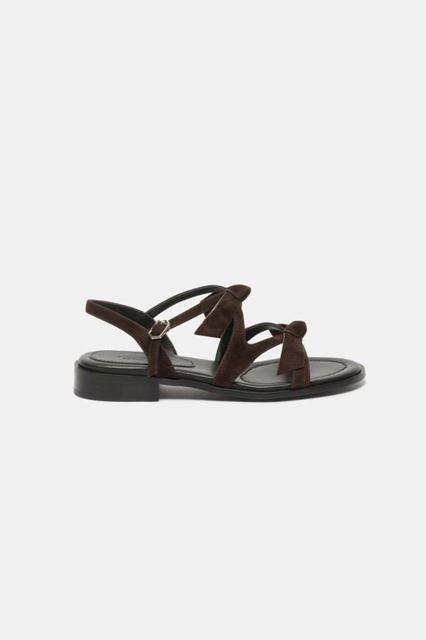 SUECOMMA BONNIE - 샌들 - Frangia ribbon sandal(brown)