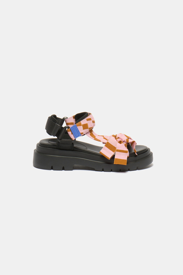 SUECOMMA BONNIE - 샌들 - Stripe ribbon sandal(pink)