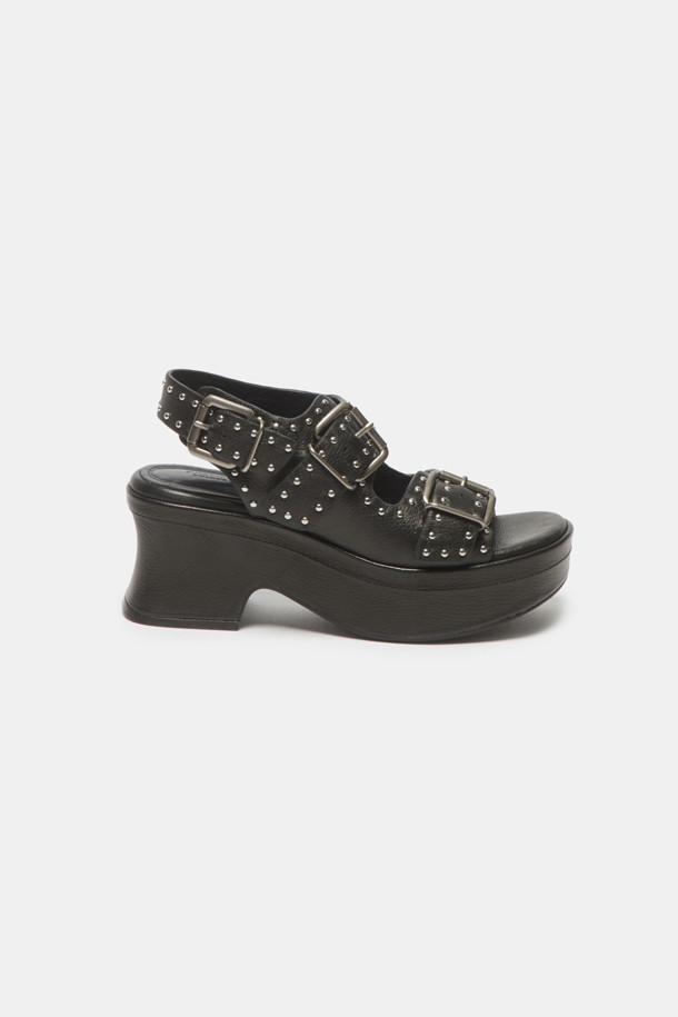 SUECOMMA BONNIE - 샌들 - Stud platform sandal(black)